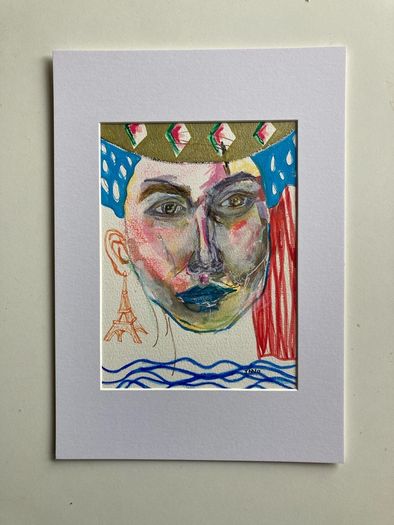 Original Art Figurative art Vive La France Paris Art French Themed Art Original Irish Art