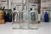 365 - Set of 3 Vintage Collectible Decorative Clear Glass 8oz Bottles