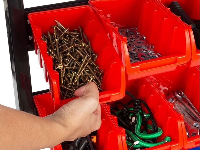 47 Bin Storage Rack With Small + Large Lin Bins / Boxes