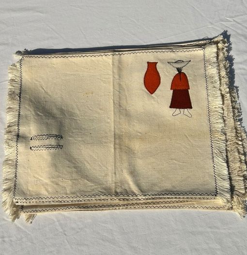 Vintage Folk Art Andean Embroidered Placemats - Set of 6 (Unused)