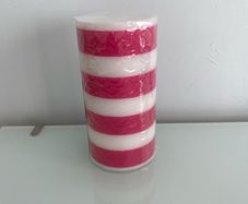Pink Candy Stripe Candle