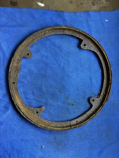 Cast iron band for end over end butter churn lid plus another misc butter churn item