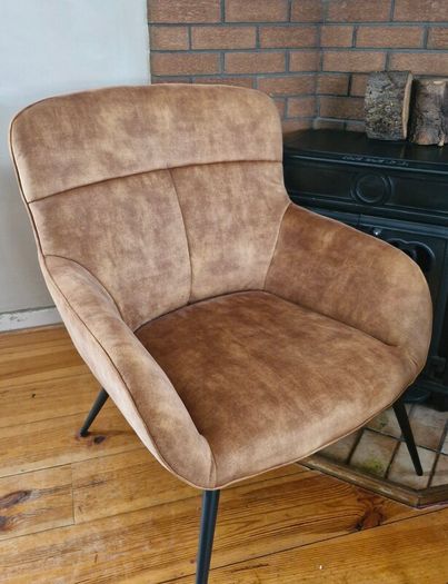 Pair of Great Condition EZ Living "Monet" Gold Velvet Chairs