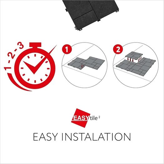 10 Pack Garden Composite Interlocking Decking Tiles Recycled Material 30 x 30cm