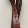 Vintage 1970's Thin Tooled Leather Peace Belt. Image 2