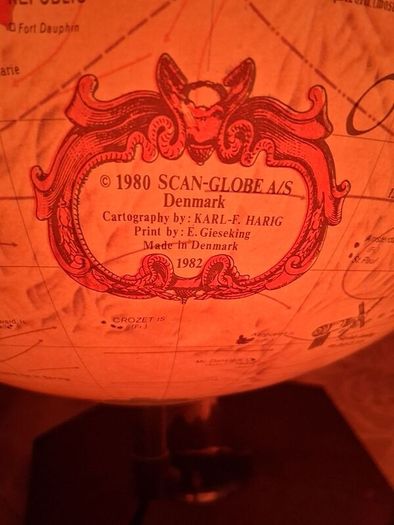 1980's Scan Denmark Light Up Globe