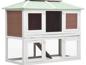 Animal Rabbit Cage Double Floor Brown Wood