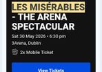 Les Miserable x 2 Tickets