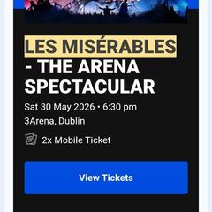 Les Miserable x 2 Tickets