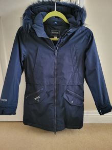 Girls' Waterproof Parka Jacket / Navy/11-12 yrs old