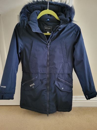 Girls' Waterproof Parka Jacket / Navy/11-12 yrs old