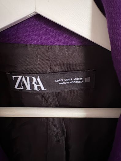 New Zara oversized wool mix coat in deep purple