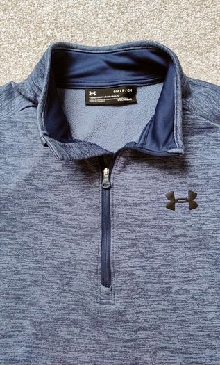 Blue Under Armour Fleece Half Zip Gym Top