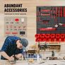 Wall Mounted Storage Bins, 30-Bin Parts Rack Organizer Garage Plastic Shop Tool with Wall Panels/Tool Holders/Hooks, Tool Organizer for Nuts, Bolts, Screws, Nails, Beads, Buttons, Black and Red Image 4