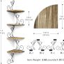 MULTIPLE COLOURS AVAILABLE Corner Shelf Wall Mount of 4 Tier Rustic Wood Floating Shelf Cat Shape Metal Stand for Bedroom Living Room Bathroom Kitchen Office and More Carbonized Black Image 9