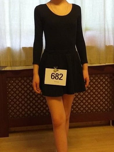Black skirt and leotard