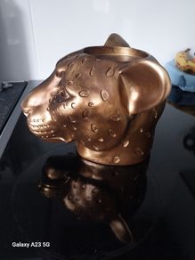 gold candle or plant holder