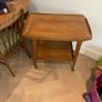 Teak table chair and bar trolley Image 7