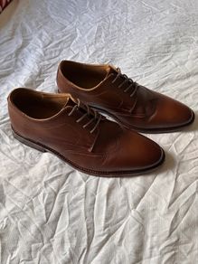 Brown leather dress shoes
