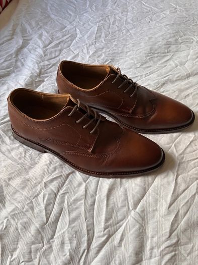 Brown leather dress shoes
