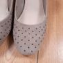 Clarks Mauve Taupe Suede Studded Ankle Strap Block Heels 4UK/37EU Image 3