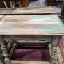 Rustic Distressed Wooden Stools Image 2