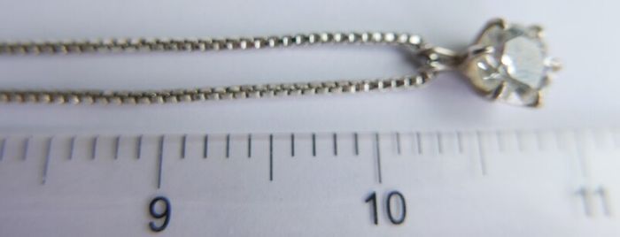 Vintage Sterling Silver 925 Fine Zirconia Pendant and Necklace length 21" - 8,46g