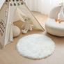 MULTIPLE SIZES AVAILABLE Faux Fur Rug Round Shape Shaggy Rugs Floor Carpet for Bedroom Living Room Kids Room, White/Diam 20 inch Image 4