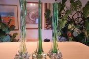 Three vintage elephant foot vases