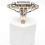 1930s Art Deco Silver Marcasite Cocktail Ring Image 5