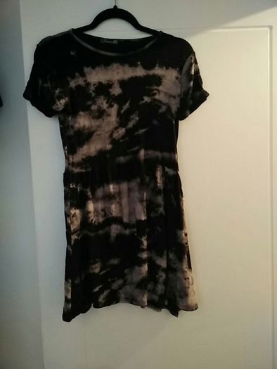 Glamour Babe Black and Beige Skater Dress