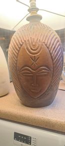 Midcentury Tribal Pottery Lamp