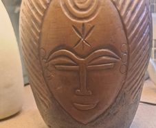 Midcentury Tribal Pottery Lamp