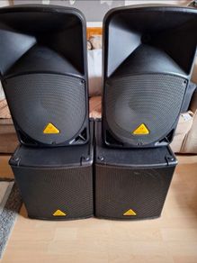 Behringer Active Full PA System with Speaker Poles and covers
