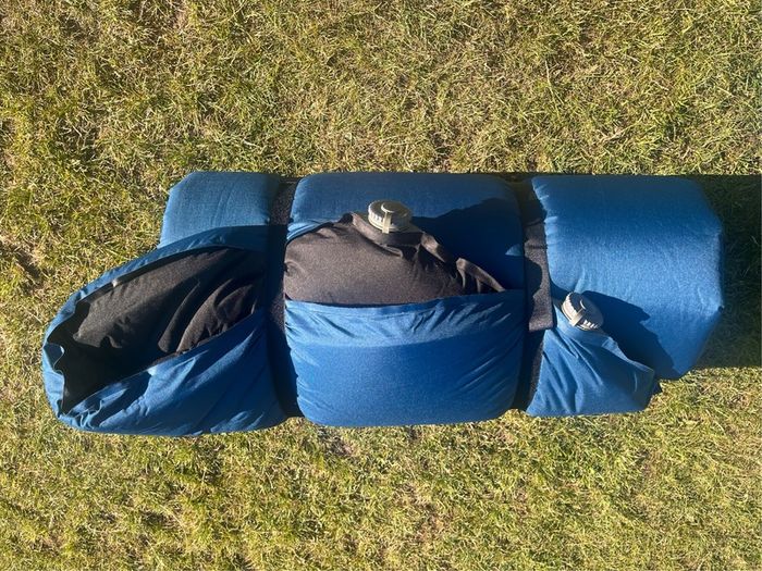 Camping double self inflating bed