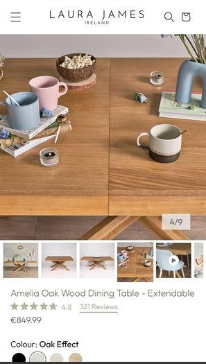 Laura James Dining Table (no chairs)