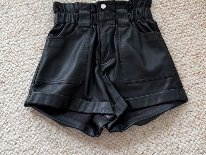 River Island leather shorts