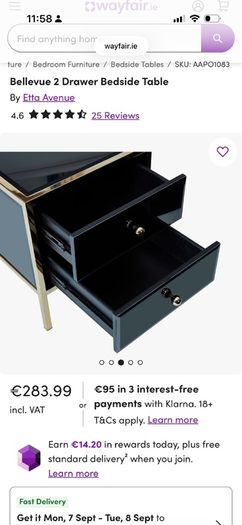 2 bedside tables with Drawers