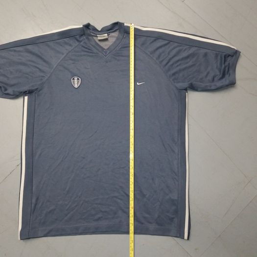 FREE POST Vintage Leeds United (L) Nike  Jersey Tee Shirt  Soccer Football  Grey England  Large