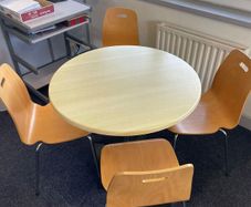 Round Table & 4 Chairs Set (2 Available)