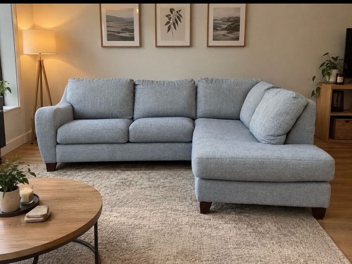 Dfs Grey /blue  L shaped corner sofa couch