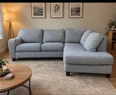 Dfs Grey /blue  L shaped corner sofa couch