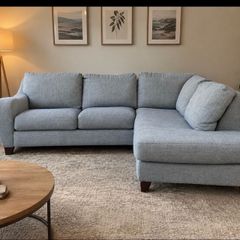 Dfs Grey /blue  L shaped corner sofa couch
