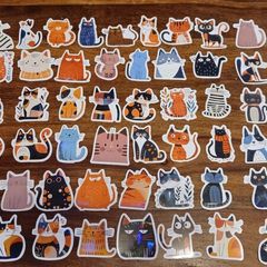 50pcs Cute Cartoon Cat Stickers Decals