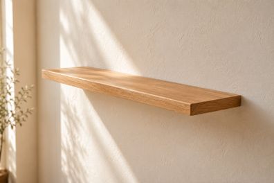 Straight Edge Oak Floating Shelf | Made to Measure | Handmade in Ireland