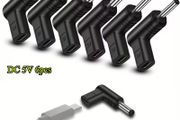 5V Female to Male DC Barrel Connectors in Various Sizes, Suitable for Charging Routers.