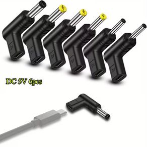 5V Female to Male DC Barrel Connectors in Various Sizes, Suitable for Charging Routers.