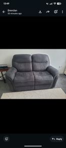 2 seater fabric manual recliner sofa