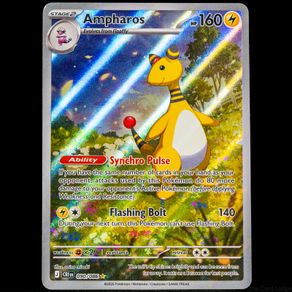 Ampharos 090/086 Illustration Art Ultra Rare Holo Chaos Rising Mega Evolution Pokemon Card AR