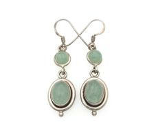 Vintage 925 Sterling Silver & Amazonite Earrings